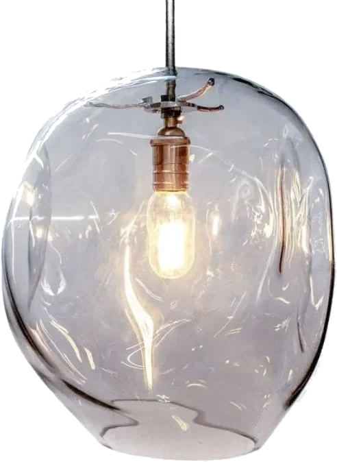 ORB-B-BH Large Organic Hand-Blown Glass Pendant Light — Brushed Hardware