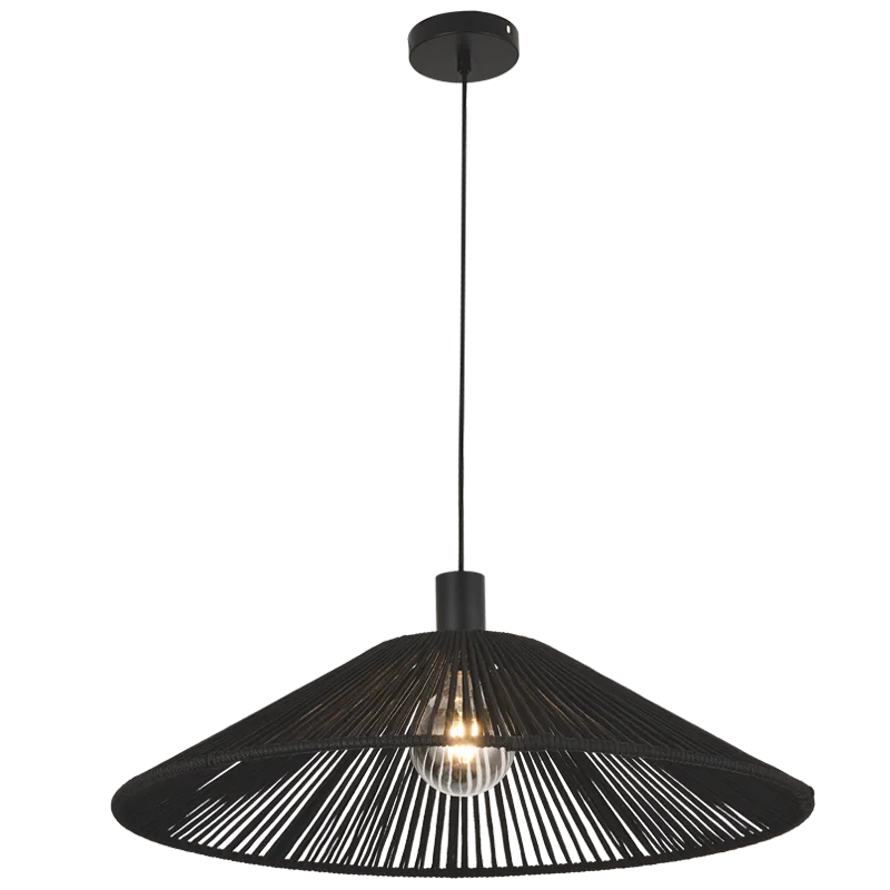 Brightstar PEN947/PEN948 Metal & Nylon Rope Pendant – Natural/Black | 1×ES | 595mm