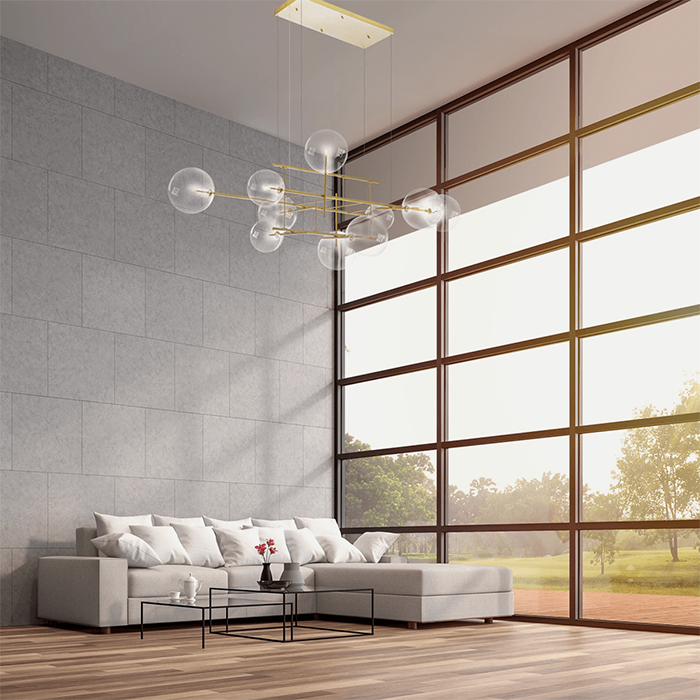 Dark Lighting Elements Horizontal Pendant Light — Steel and Clear Glass