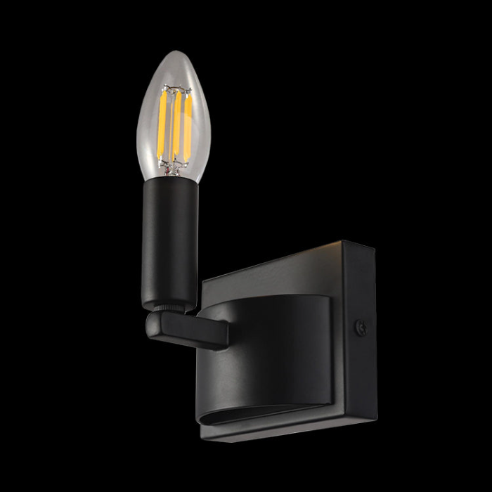 K-Light Ranch Wall Light – E14, Iron, Black, H13cm — view 2