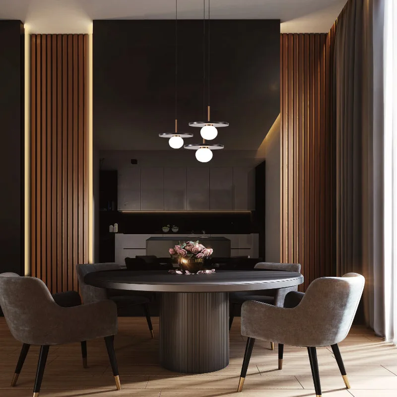 Spazio Pascal G9 Interior Pendant Marble & Brass 300mm [8709.1] — view 4